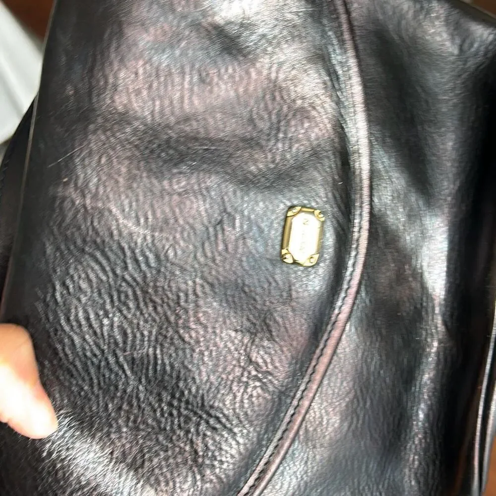 Oroton vintage black leather Crossbody bag